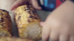 Little Kids Eating Corn on the Cob Stock Footage