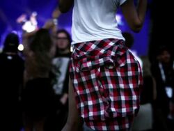 Dancing girl at concert Stock Footage