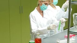 Female scientists working in laboratory Stock Footage