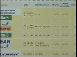 WRAP Scenes at Rome airport, travellers, ADDS extra trains added to Milan News Clip