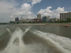 WS POV View of city near wolf river / Memphis, Tennessee, United States Stock Footage