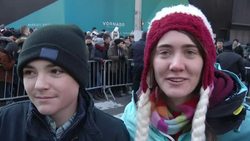 Thousands of revelers lined up in New York's Times Square in hopes of getting a prime spot for the annual New Year's Eve ball drop.  Tourists and New Yorkers alike dressed for the worst with temperatures expected to drop into the 20s. (Dec. 31) News Clip