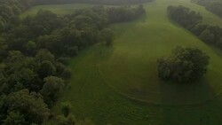 Aerial wide shot of a Hay Field Stock Footage