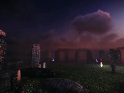 Spooky celtic cementary Stock Footage