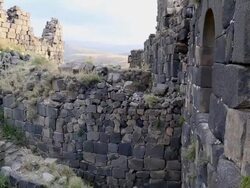 Amberd castle, interior view of the castle Stock Footage