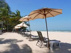 HD Chair beach with umbrella Stock Footage