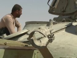 Peshmerga Troops On Top Of T55 Tank News Clip