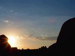 Morning time lapse at Skull Rock Joshua Tree National Park Stock Footage