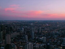 Aerial cityscape of Chigago, timelapse at sunset Stock Footage