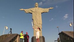 CLEAN : Rio 2016: Olympic torch arrives at Christ the Redeemer statue News Clip