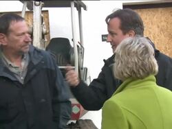 David Cameron Visits Storm Damaged Town News Clip