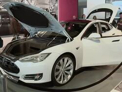 2013 Tesla Model S Signature (Beta build) montage Stock Footage