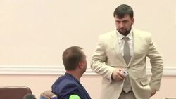 CLEAN : Separatists in Donetsk slam Poroshenkos populist speech News Clip