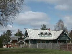  WS PAN View of traditional houses / Saint Petersburg, Russia   Stock Footage