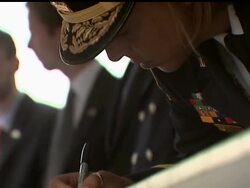 More than two dozen trucks bearing 500 tons of steel from the World Trade Center have arrived in the Pennsylvania city where the steel was created. News Clip