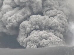 Eruption of the Shinmoedake crater of the Kirishima volcano, Japan. 28 January 2011. Stock Footage