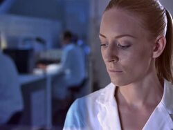 CU Scientist Working In The Futuristic Laboratory Stock Footage