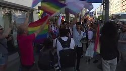 CLEAN : Activists try to dodge police in Istanbul game of trans News Clip
