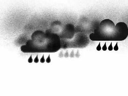 CLOUDS : heavy rainfall, lightning (TRANSITION) Stock Footage