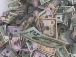 Lots of Falling American Bills Stock Footage