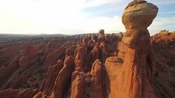 Drift past the Tower Arch The Arches National Park and turn Stock Footage
