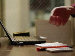 CU Person paying with credit card at tailor's shop, close-up of hands / Provo,Utah,USA Stock Footage