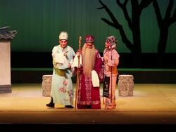 MS TS Artist performing qinqiang opera in theater, qinqiang is representative folk opera of northwest china AUDIO / xi'an, shaanxi, china Stock Footage