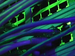 Ethernet with Green and Blue lighting Stock Footage