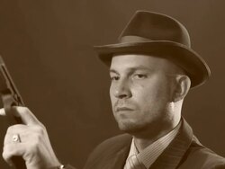 Man with bowler hat Stock Footage