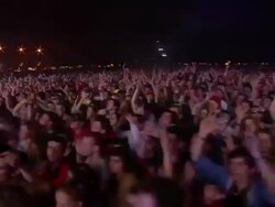 W/S EXT Concert Crowd Festival Night Lights Stock Footage