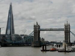 WS View of The Shard and River Thames / London, United Kingdom  Stock Footage