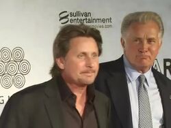 Emilio Estevez and Martin Sheen at the amfAR Cinema Against AIDS - 2010 Toronto at Toronto ON. (Footage by WireImage Video/GettyImages) Stock Footage
