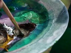 Painter Canvas Detail Stock Footage