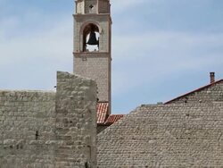 The city bell tower of Dubrovnik Stock Footage