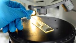 micro panning: remove dirtiness on Microscopy slide by Khat toebat Stock Footage