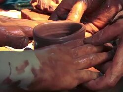 Hands making Pottery Stock Footage
