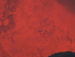 Lava erupts high into the air from active volcanic crater, Marum Volcano, Ambrym Island, Vanuatu Stock Footage