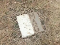 CU landmine marker / Phonsavan, Laos Stock Footage