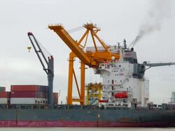 Busy Working at Bangkok Shipyard Time Lapse for logistic Stock Footage
