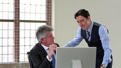 Two businessmen in discussion Stock Footage