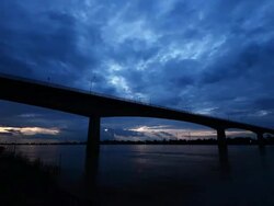 Thai Lao Friendship Bridge Stock Footage