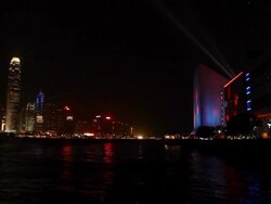 Hong Kong skyline at night. Stock Footage
