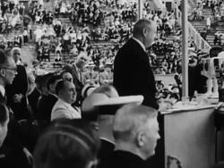 Chicago World's Fair is formally opened Postmaster General James Farley Stock Footage