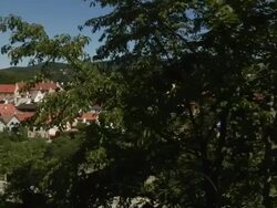 Pan Left Shot Cesky Krumlov Castle Cesky Krumlov Bohemia Czech Republic Stock Footage
