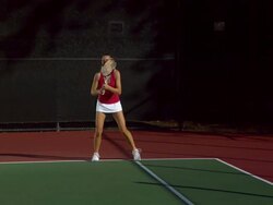 WS, Young woman playing tennis, Santa Barbara, California, USA Stock Footage