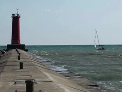 Sheboygan Lighthouse Stock Footage