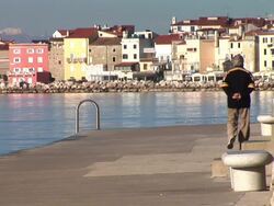 HD: Walking By The Sea Stock Footage