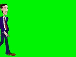 Cartoon Executive WALKING at various zooms and loop Stock Footage