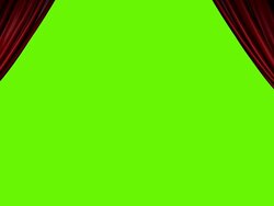 Red curtains open and close with green screen Stock Footage