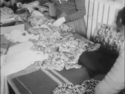 Polish Jewish women working in textile factory during WWII Stock Footage